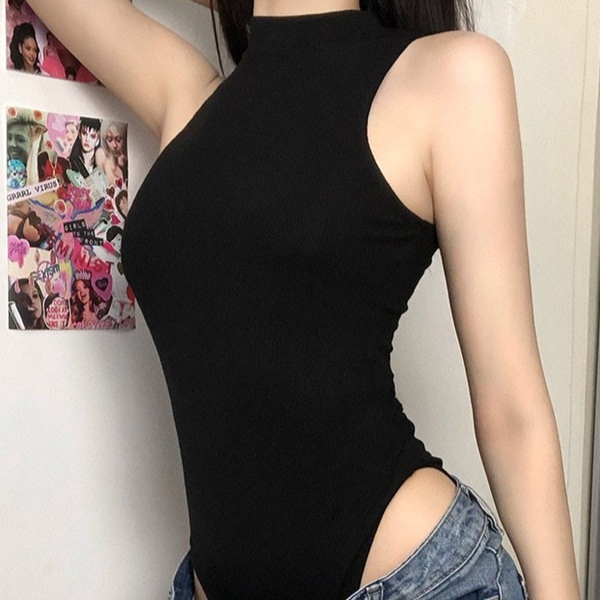 여자 바디프로필의상 시크 나시 반폴라 슬림핏 하이레그 신축성좋은 촬영룩 요가 필라테스 - 상세 이미지 2