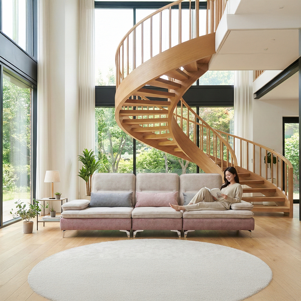 바이미 이지클린 아쿠아텍스 패브릭 모듈 코너 스윙 소파 sk 연그레이, 4인용