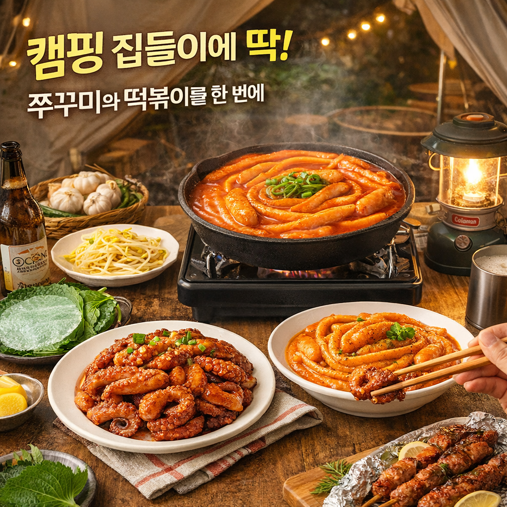 신쭈꾸미 볶음 국물떡볶이 로제떡볶이 3종 세트 올인원 집들이 캠핑 - 상세 이미지 4