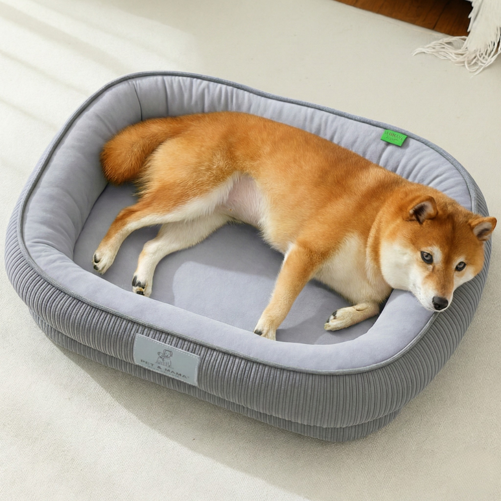 펫앤마마 강아지 방석 슬개골 보호 폼 애견 커버분리형 마약 쿠션 중형견 L