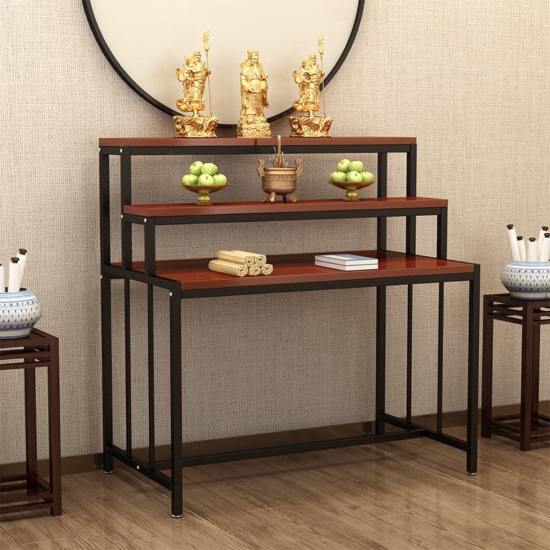 계단형 선반 수납장 시주함 불전함 캐비닛 법당 공탁대 3단 60 x 60x120 블랙 티크 - 상품 이미지