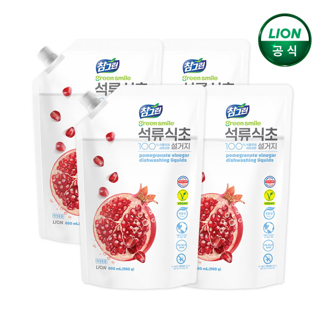 참그린 석류식초 주방세제 860ml 리필 4개 제품 이미지