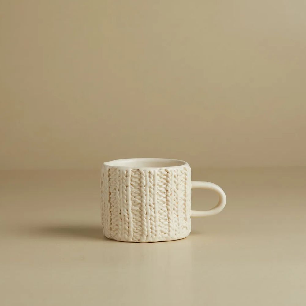 [고유포터리] knit mug 03 (14 color) 이보현 작가 니트머그 니트패턴 핸드메이드 도자기 - 상품 이미지
