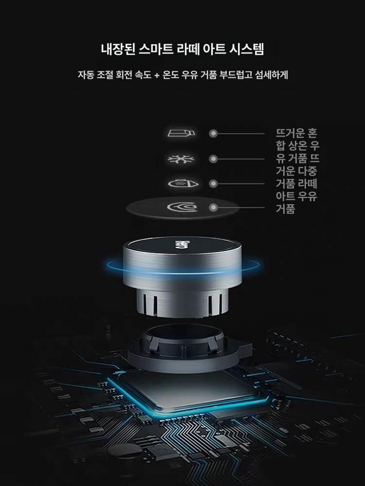 전동 우유 거품기 유선 분리형 라떼 충전식 대용량 리틀클라우드 미니 화이트 - 상세 이미지 4