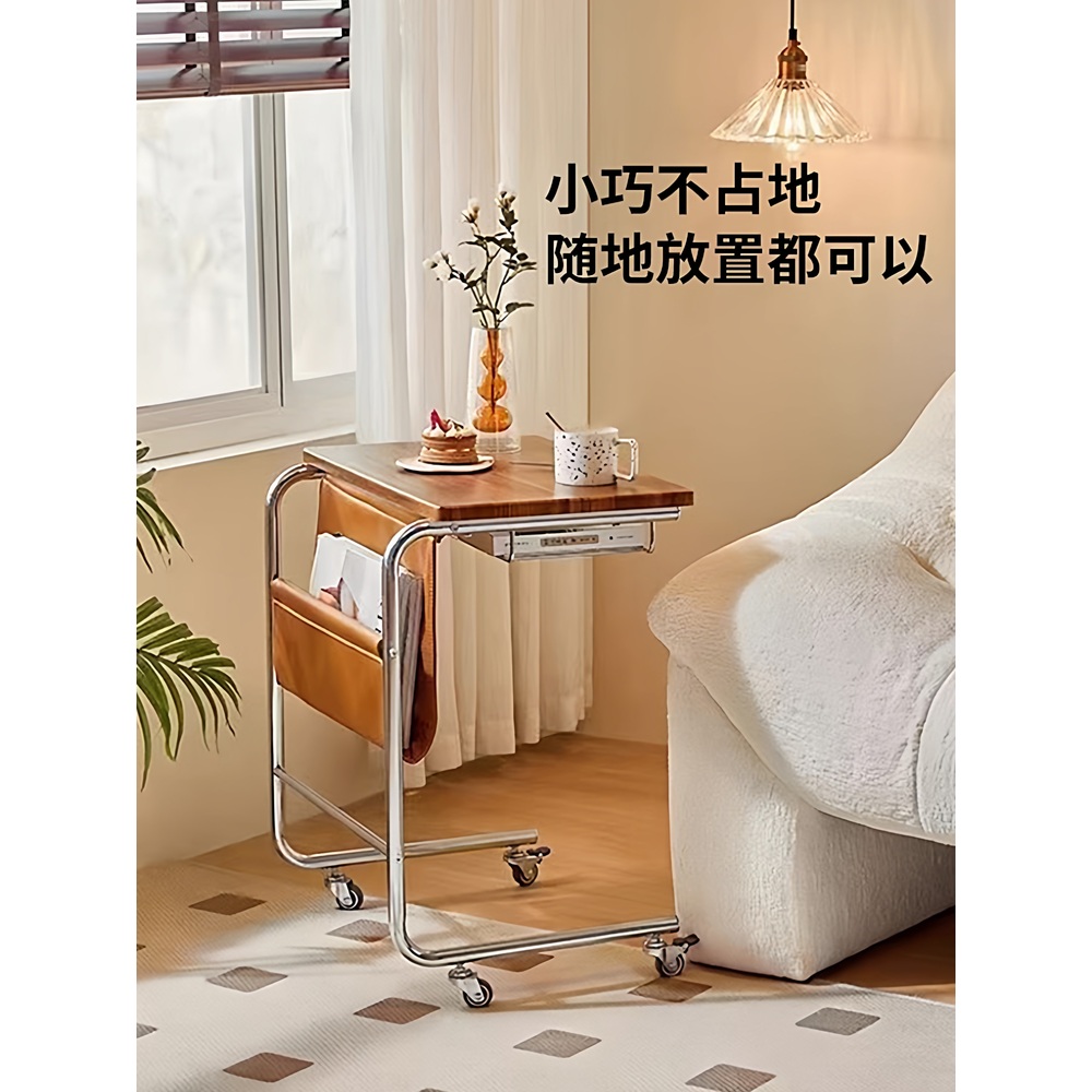 매거진 테이블 수납 침대 협탁 매거진랙 미니 심플 책상 랙 사이드 베이지 패널 47x35x68 - 상세 이미지 2