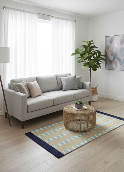 no45 6종 사계절 워셔블 단모 인테리어 카페트 러그 룸매트 60x140cm 민트 베이지 이미지 8