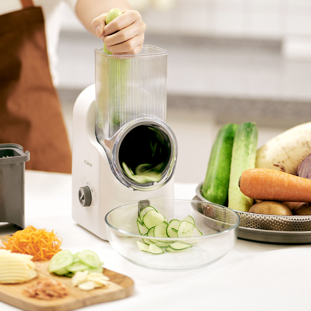 보만 전동 채칼 오토슬라이서 2세대 자동 야채 당근 채썰기 다지기 ASL286DTW (채칼 5종 포함) 상세 이미지 5