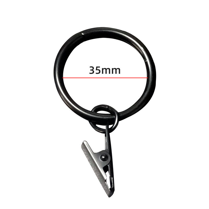 커튼링 35mm 집게 커텐 고리 무타공 핀 봉 브라켓 레일 스틸 3종 컬러