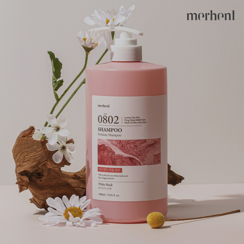 2+1 메르헨트 약산성 대용량 샴푸 1L 화이트머스크 퍼퓸 향좋은 청소년 미용실 정수리냄새 이미지 2