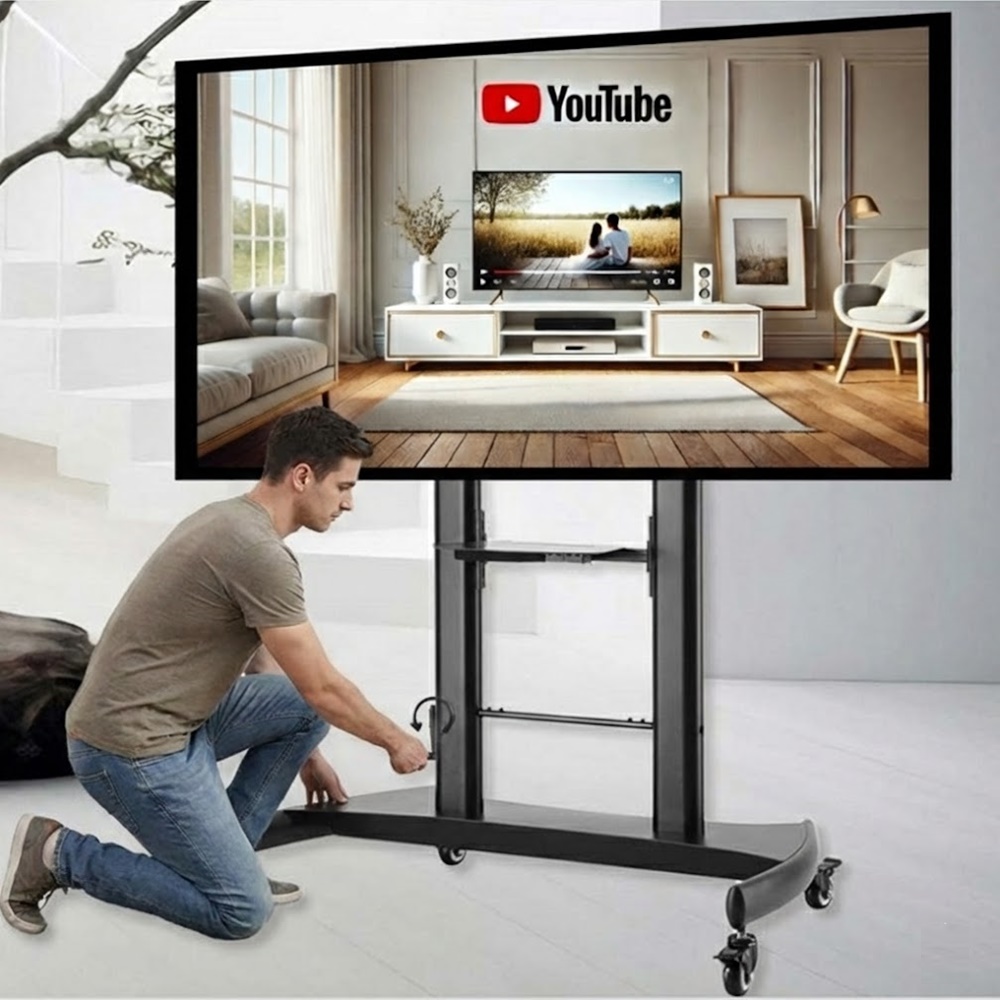 높이조절 이동식 TV 거치대 대형 전자칠판 스탠드 254cm (100인치) - 상품 이미지
