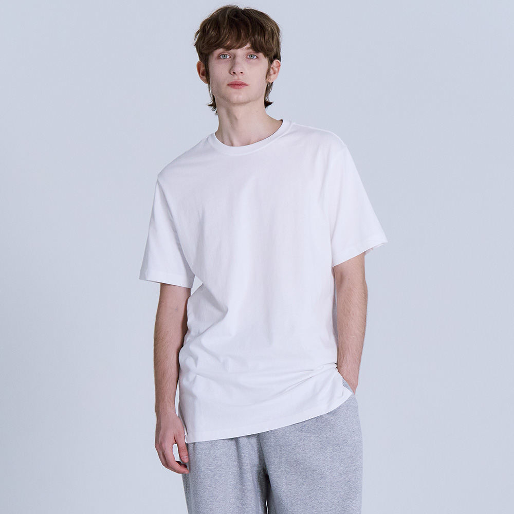 베이직하우스 16수 레이어드 무지 반팔 티셔츠 제품 이미지