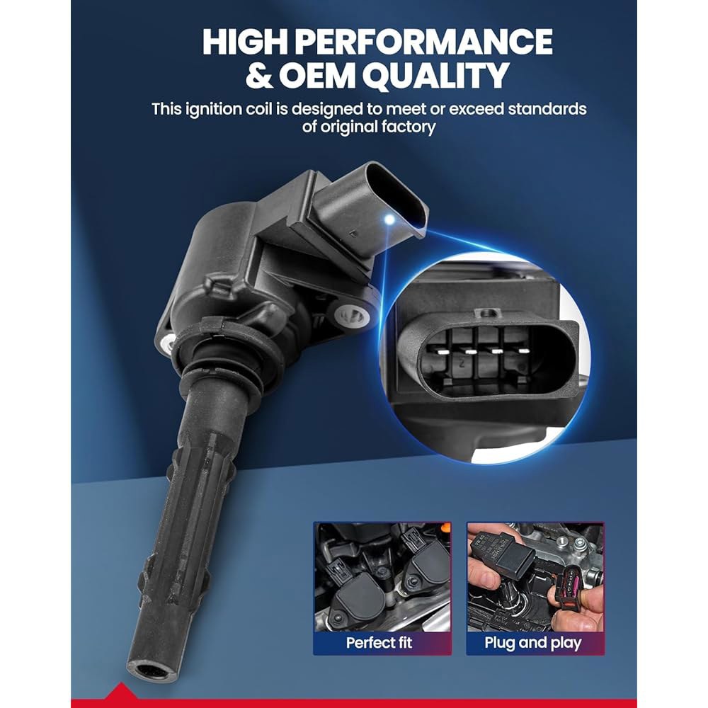 Kax UF716 4 Pack Ignition Coil Fit Passat,Tiguan,Q5,Jetta,GTI,A3,Beetle,Golf,A4,A5,A6,A3 Quattro,SQ5 - 상세 이미지 2