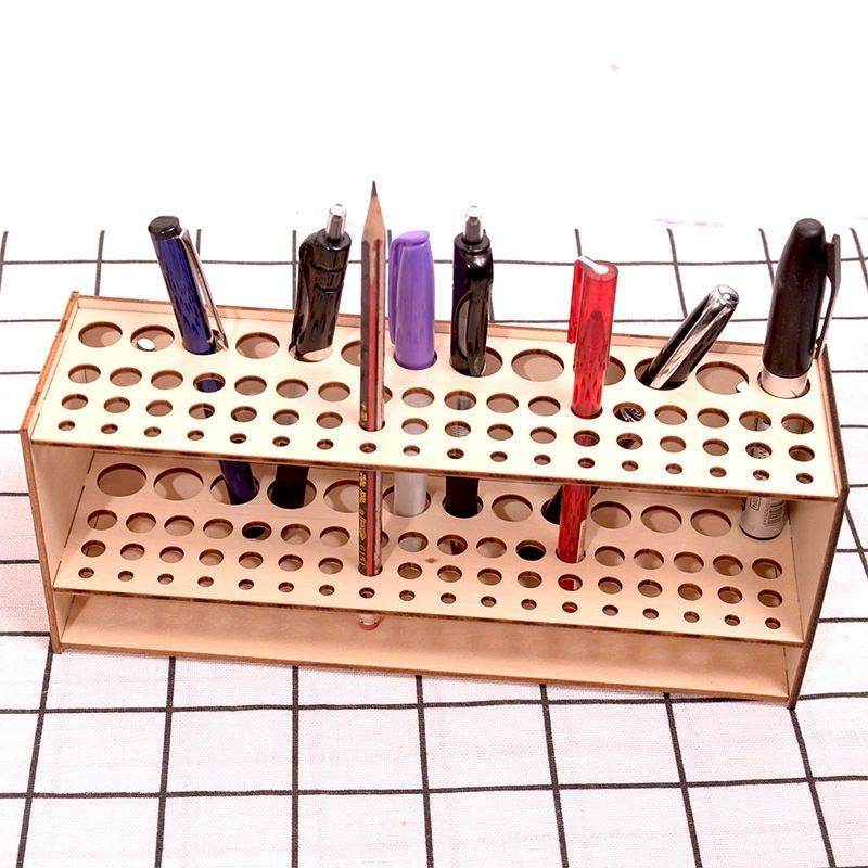 거치대 붓꽂이 문방사우 책상용 펜꽂이 붓 정리대 나무 25 x 10 x 7cm - 상세 이미지 2