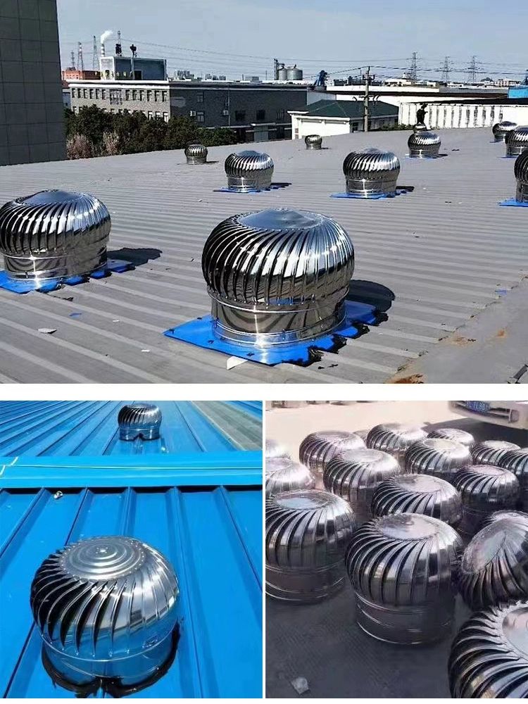 옥상 덮개 연기 배출 통풍구 커버 배기팬 무동력 환기 500mm 201 받침판 포함 B - 상세 이미지 3