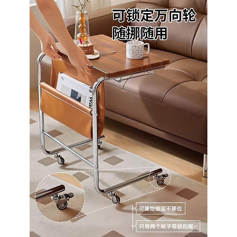 매거진 테이블 수납 침대 협탁 매거진랙 미니 심플 책상 랙 사이드 베이지 패널 47x35x68 - 상세 이미지 4