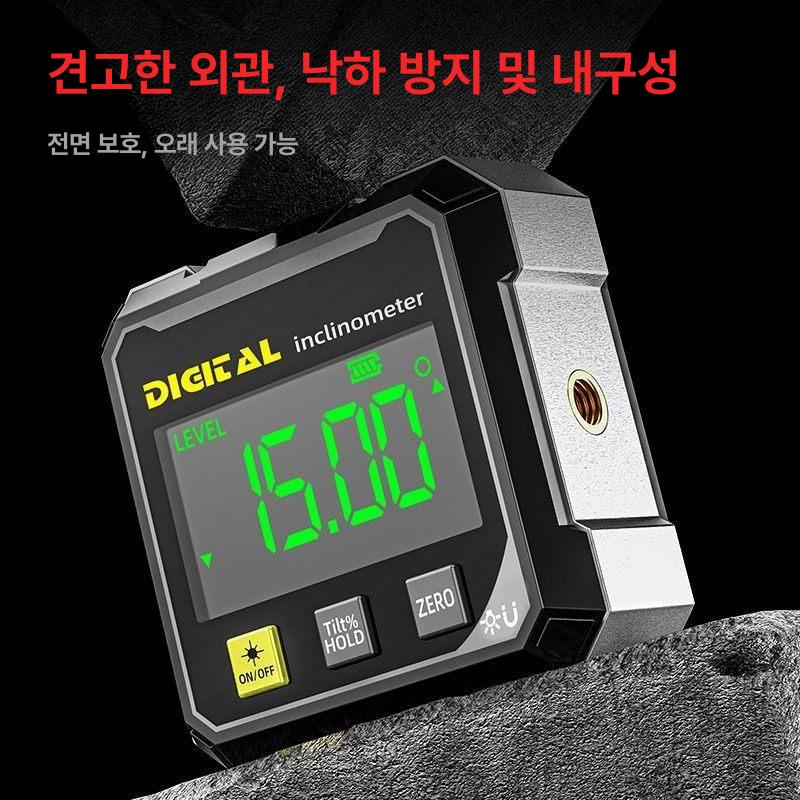 디지털 수평계 레이저 고정밀 각도 각도기 산업용 줄자 눈금자 레이져레벨 수평기 앵글 - 상세 이미지 4