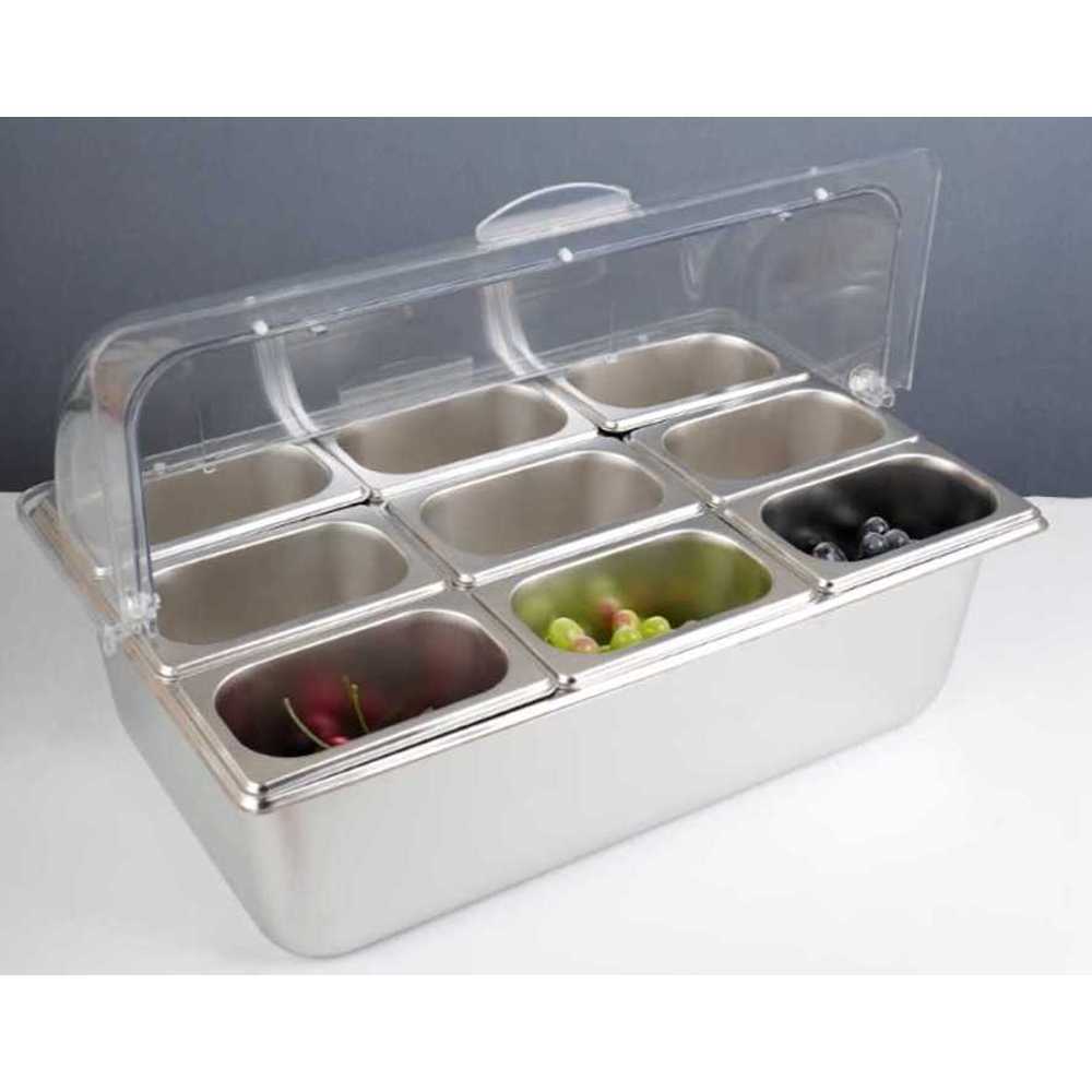 미니 반찬 냉장고 바트 식당 셀프바 토핑 선반 칸칸 덮개형 9칸 10cm - 상품 이미지