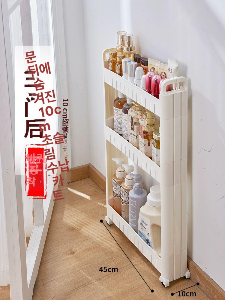 틈새 틈새선반 선반 수납 틈새장 선반형 화장실 초슬림 라이트 럭셔리 9cm 50cm 2칸 - 상세 이미지 3