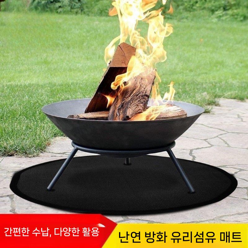 화로대 무쇠 불멍 주물팬 원형 캠프파이어 야외 바베큐 블랙 24인치(61 CM) - 상세 이미지 3