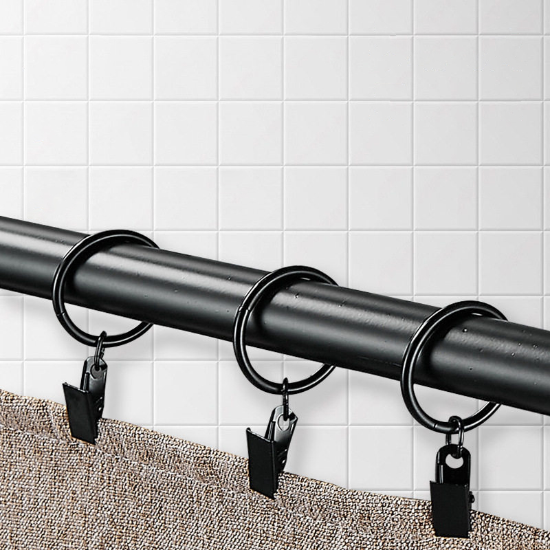 커튼링 35mm 집게 커텐 고리 무타공 핀 봉 브라켓 레일 스틸 3종 컬러