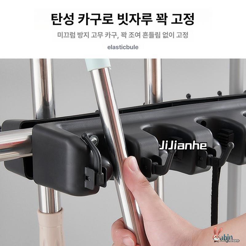 대걸레 걸이대 청소도구 정리대 스테인리스 학교용 걸이 10개 행거 12개 후크 - 상세 이미지 5