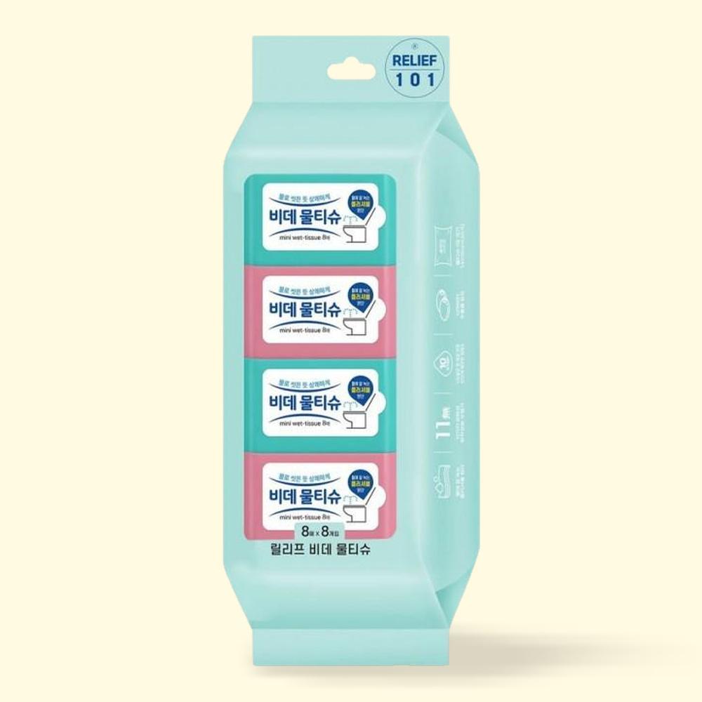 도모아 릴리프 휴대용 비데 물티슈 8매 8개입