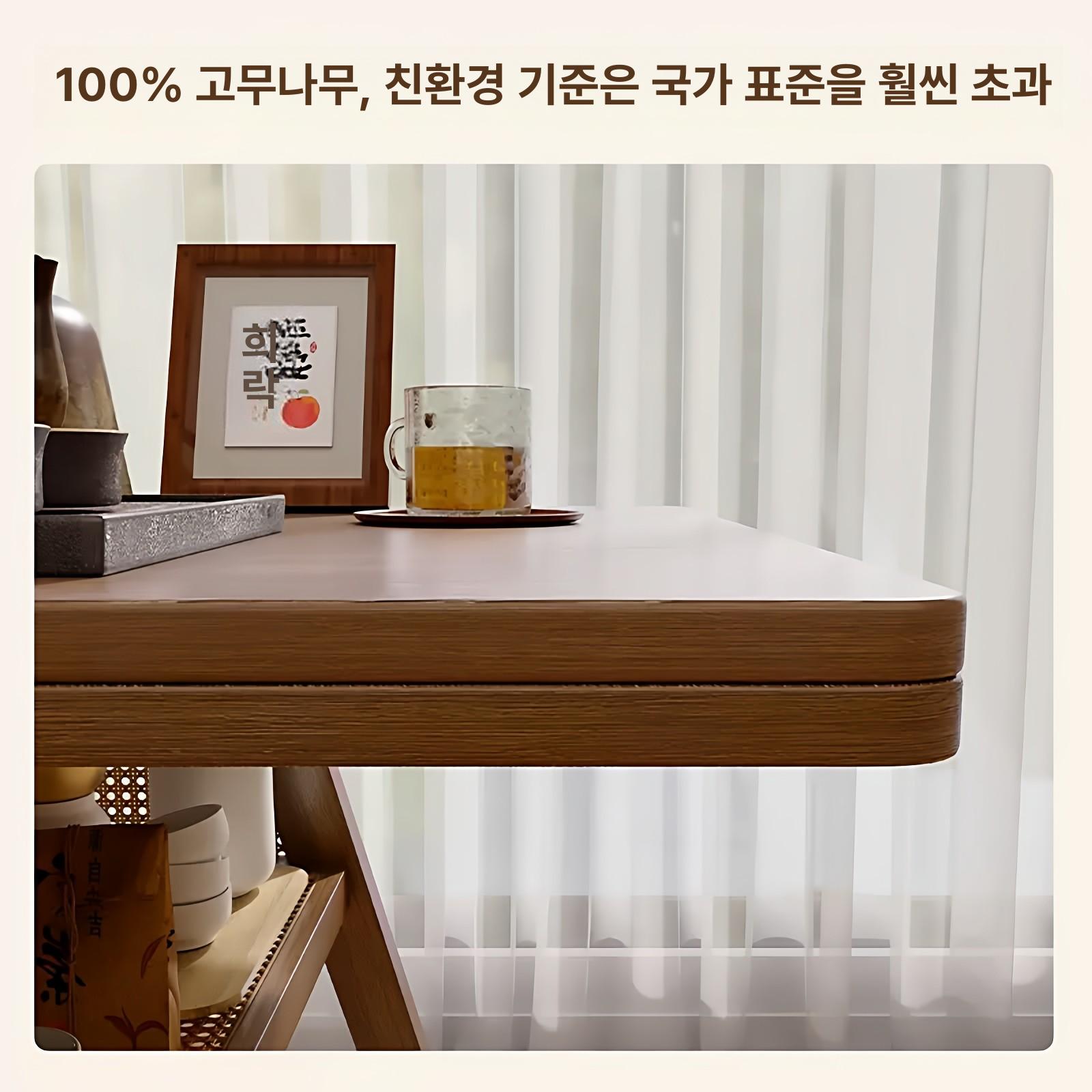티테이블 세트 카페 테이블 라운지 베란다 창가 가게 내추럴 우드 컬러 1 - 상세 이미지 5