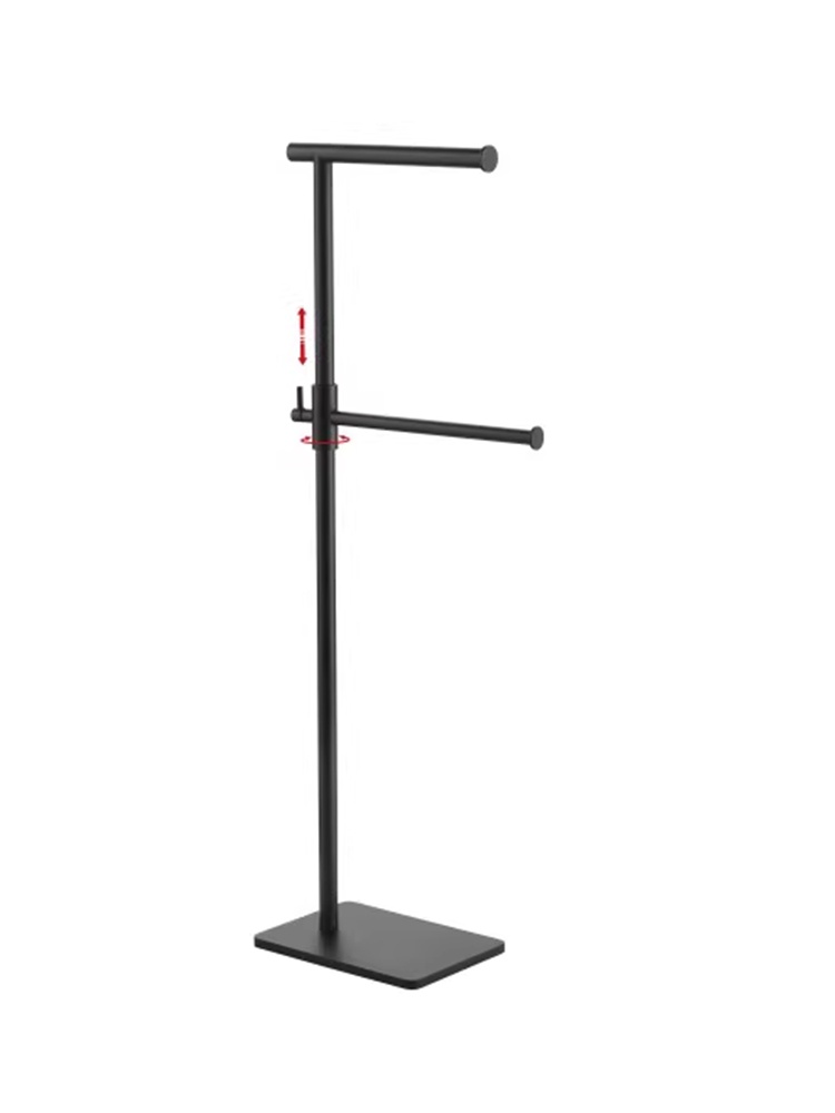 업소용 수건걸이 스탠드 블랙 정리대 보관 비치 A. 건그레이 더블폴 A타입전체높이 80cm - 상세 이미지 5