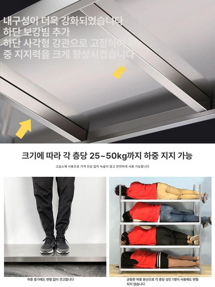 스테인레스 선반 수납 정리대 상단 주방 벽선반 업소용 길이 120 높이 40 1단 - 상세 이미지 5