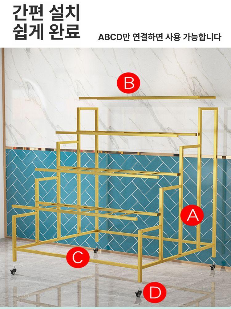 생화 정리대 선반 화분 꽃다발 거치대 진열장 식물 철제 3개 B 대형 - 상세 이미지 3