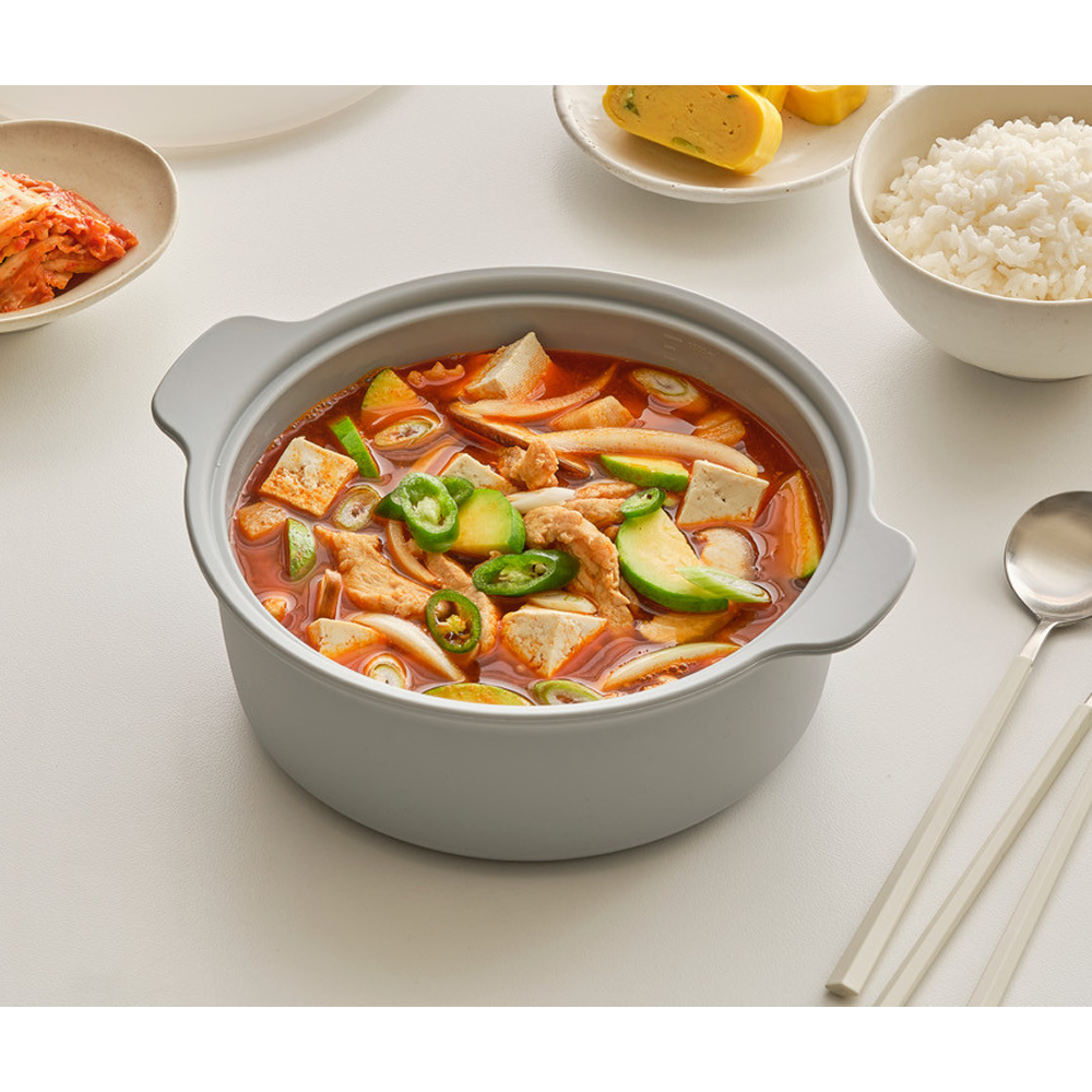 당기고 프리미엄 실리콘 냄비 전자레인지 오븐 이유식 용기 납짝찜기850ml 깊은찜기1500ml 야채 만두 찜기 이미지 7