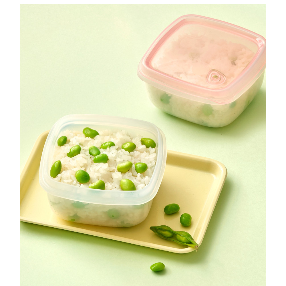 당기고 프리미엄 플래티넘 실리콘 정사각 냉동 밥팩 전자레인지 냉동밥보관용기370ml 4P 밀폐용기 - 상세 이미지 2