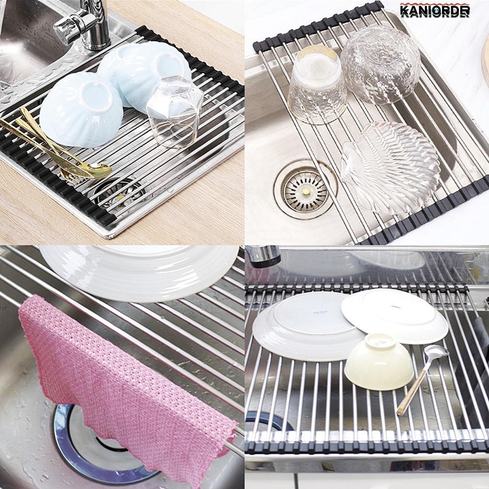 설거지 매트 싱크대 물빠짐 트레이 그릇 건조 좁은 주방 거치대 18단 - 상품 이미지