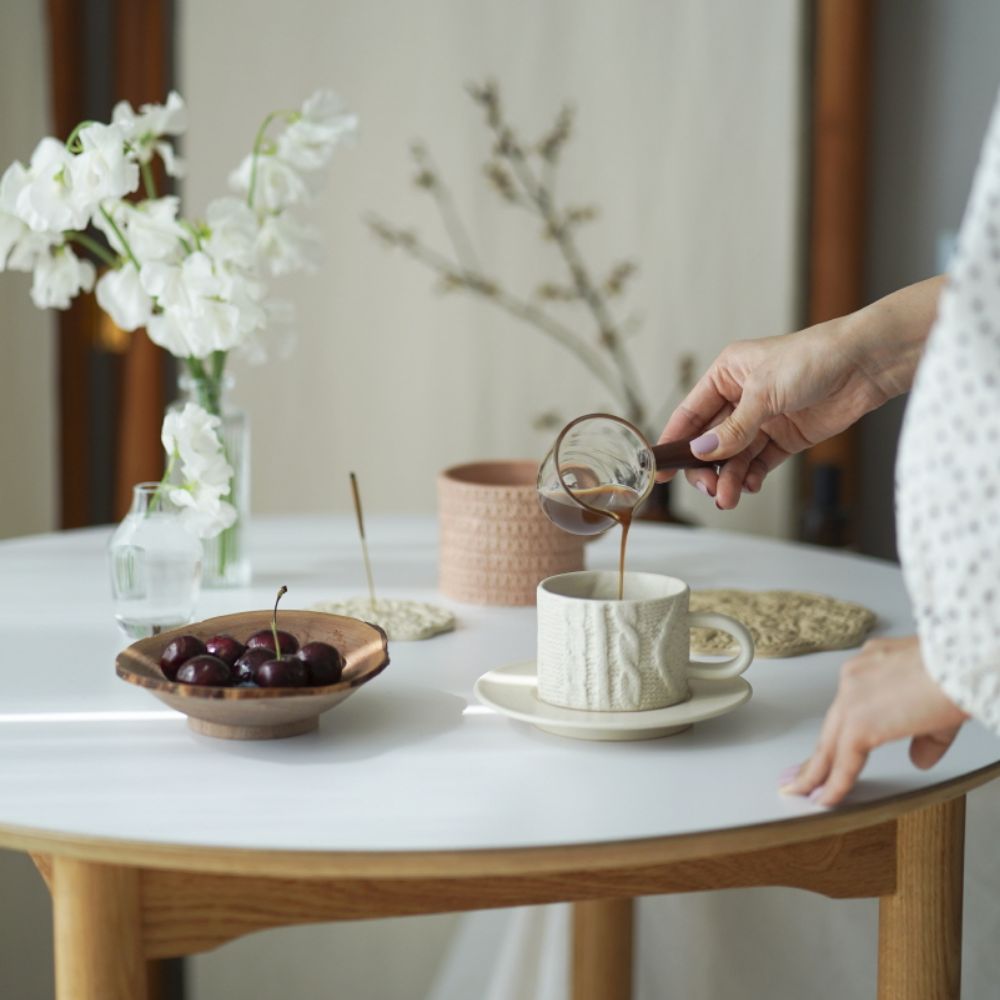 [고유포터리] knit cup and saucer (3 option) 이보현 작가 니트컵 핸드메이드 도자기 - 상세 이미지 5