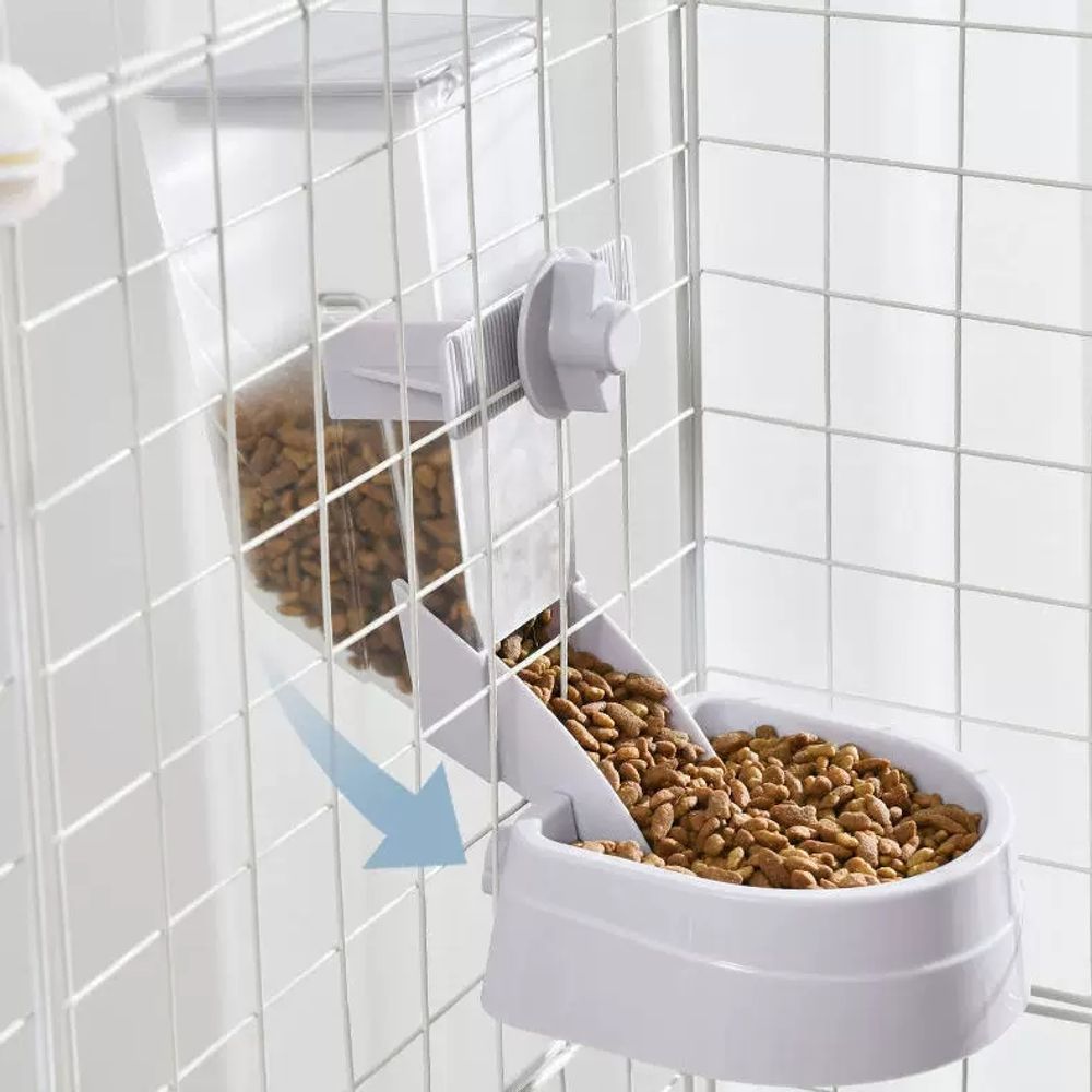 강아지 자동급식기 자동급수기 밥그릇 자율배식 식수대 800ML 물 A. 핑크색 먹이와 식수 - 상세 이미지 3