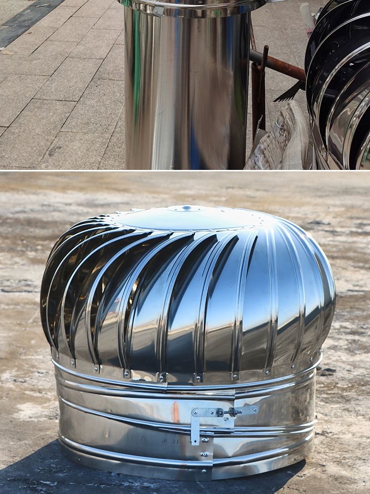 옥상 덮개 연기 배출 통풍구 커버 배기팬 무동력 환기 500mm 201 받침판 포함 B - 상세 이미지 5
