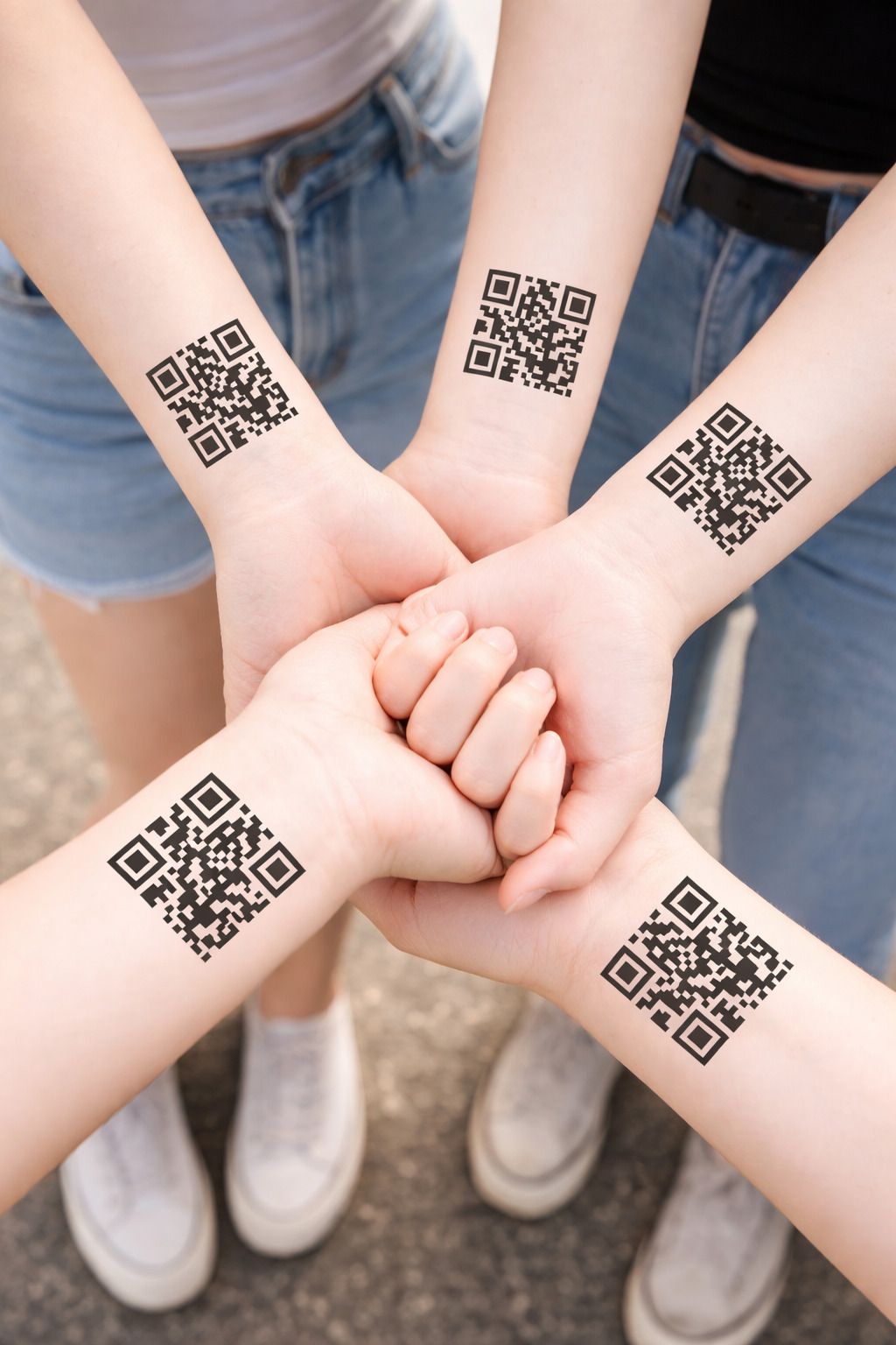QR 스티커 큐알스티커 스티커타투 타투스티커 판박이 문신 헤나 스티커 쓸데없는 우정 선물 - 상세 이미지 4
