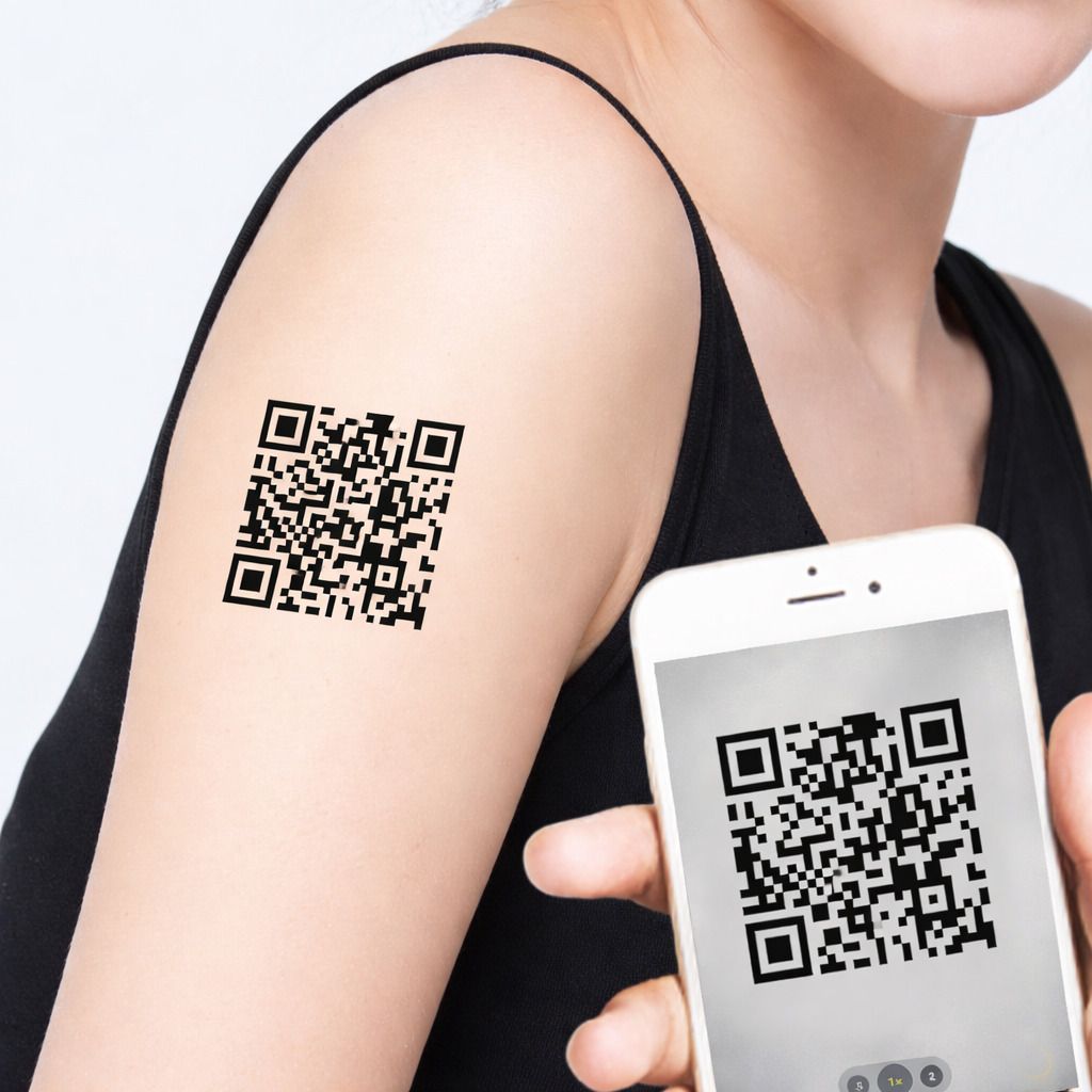 QR 스티커 큐알스티커 스티커타투 타투스티커 판박이 문신 헤나 스티커 쓸데없는 우정 선물 - 상세 이미지 3