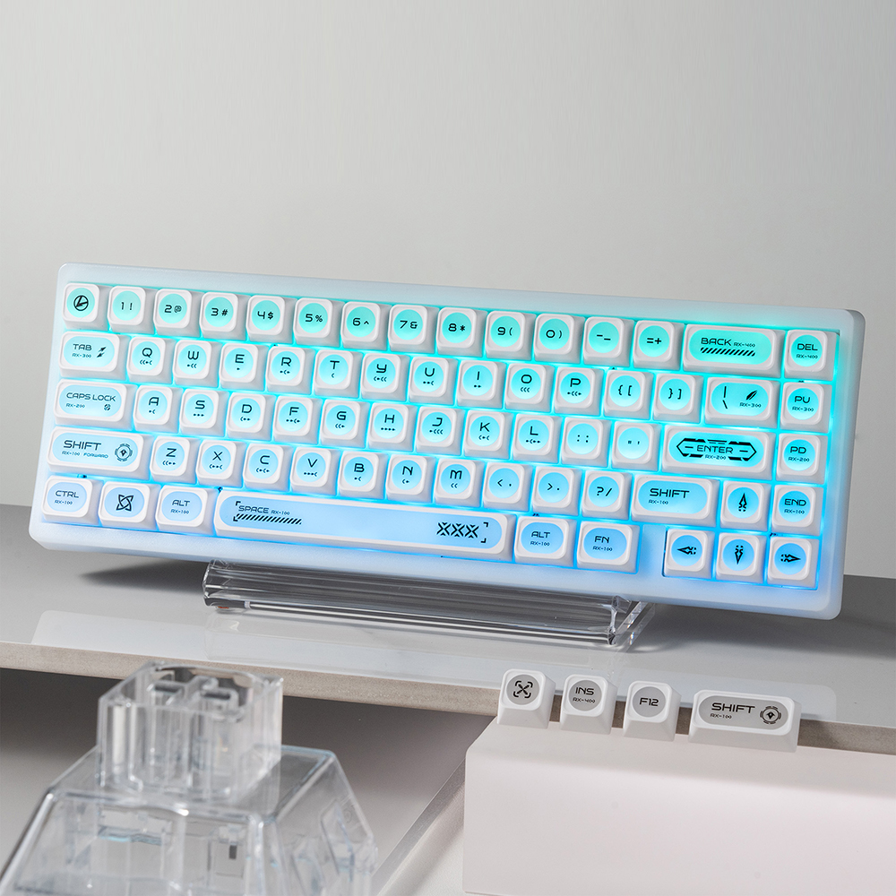 캣츠아이 영문 화이트 반투명 키캡 CHERRY PBT 기계식 키보드 키캡 136키 - 상세 이미지 2
