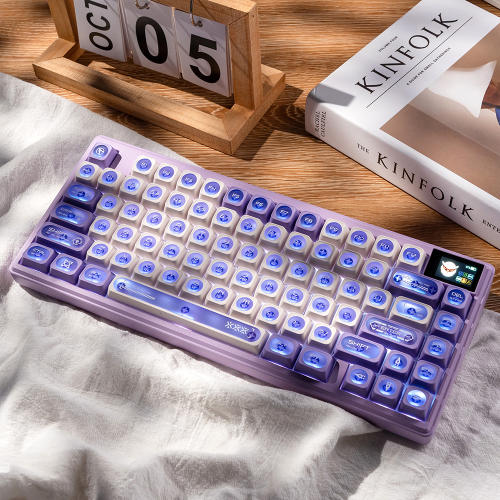 캣츠아이 영문 퍼플 반투명 키캡 CHERRY PBT 기계식 키보드 키캡 136키 이미지 6