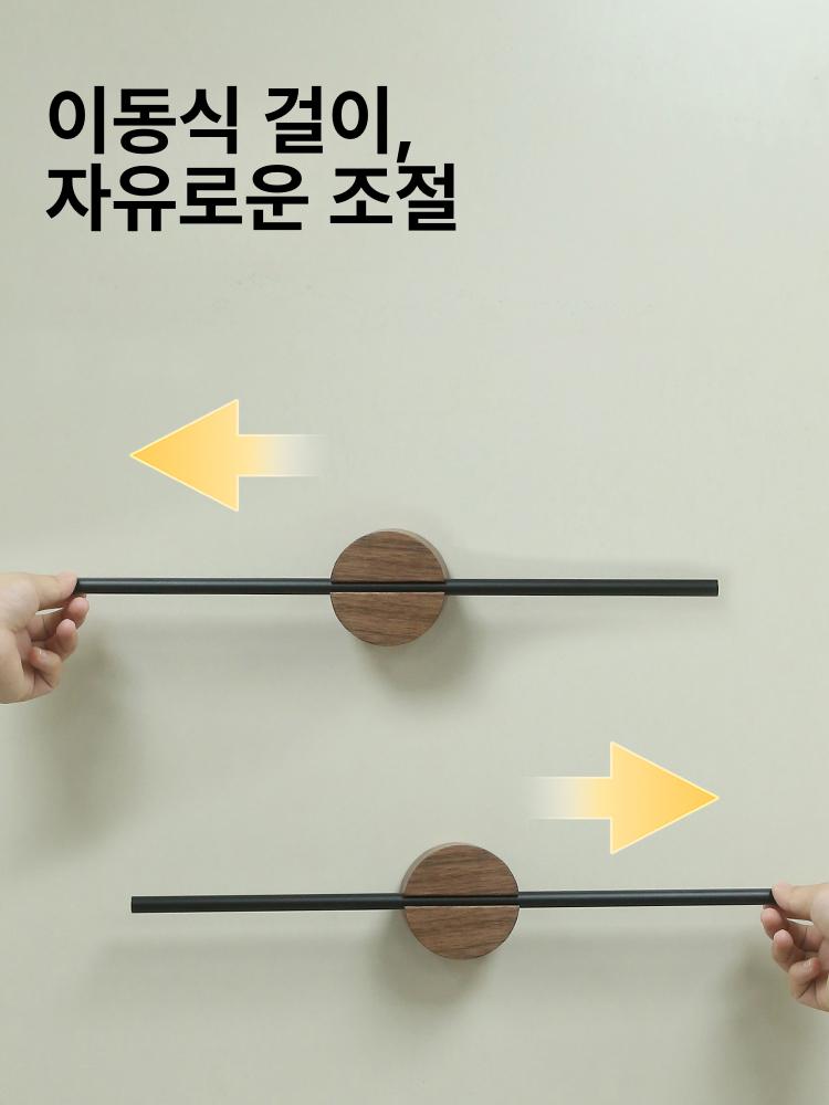 원목 막대 건조랙 선반 타월걸이 북유럽 인테리어 우드 비치골드 소형 원형 40cm - 상세 이미지 3