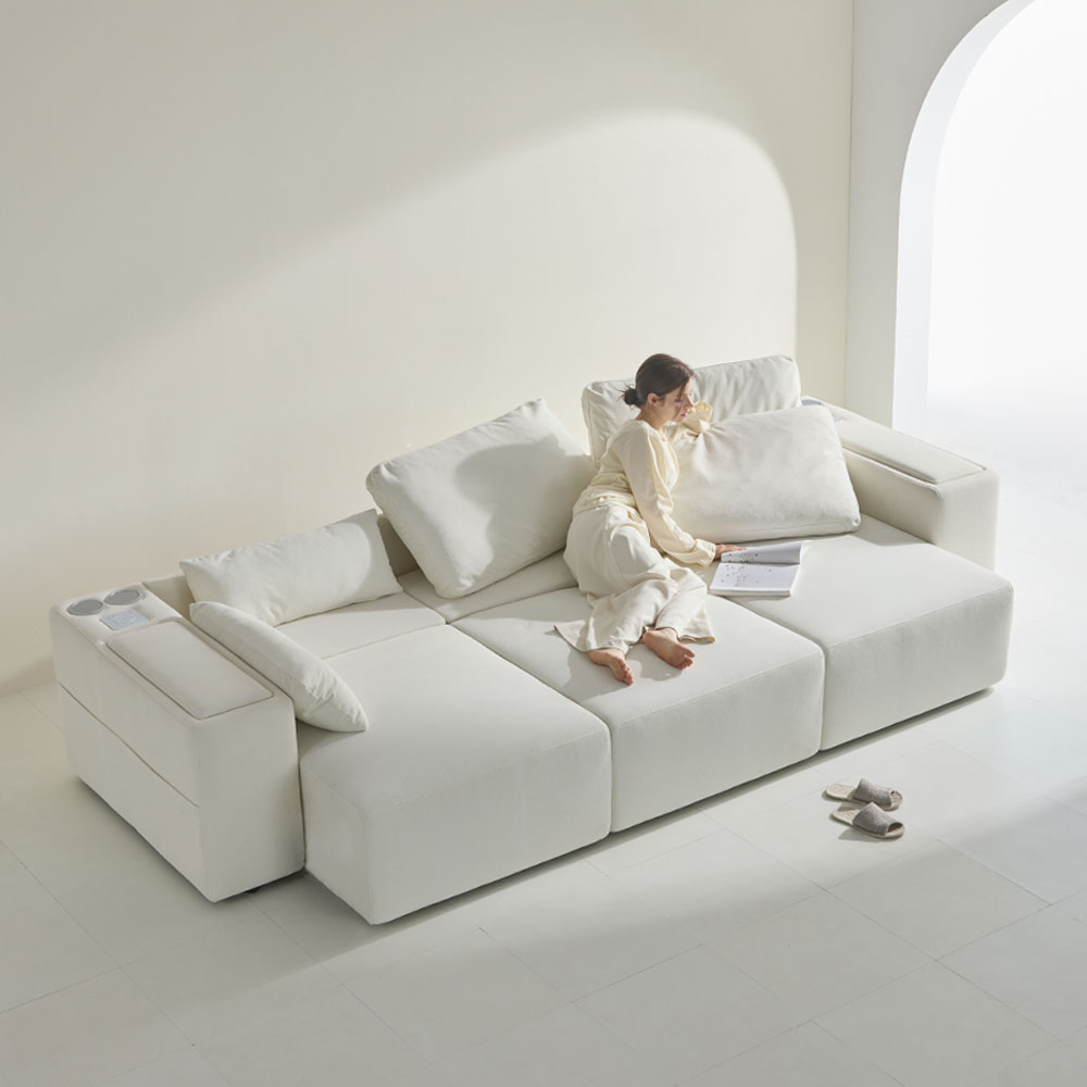 4인용 타이보텍스 모션 소파 리클라이너 슬라이딩 무빙 패브릭 쇼파 450 V2