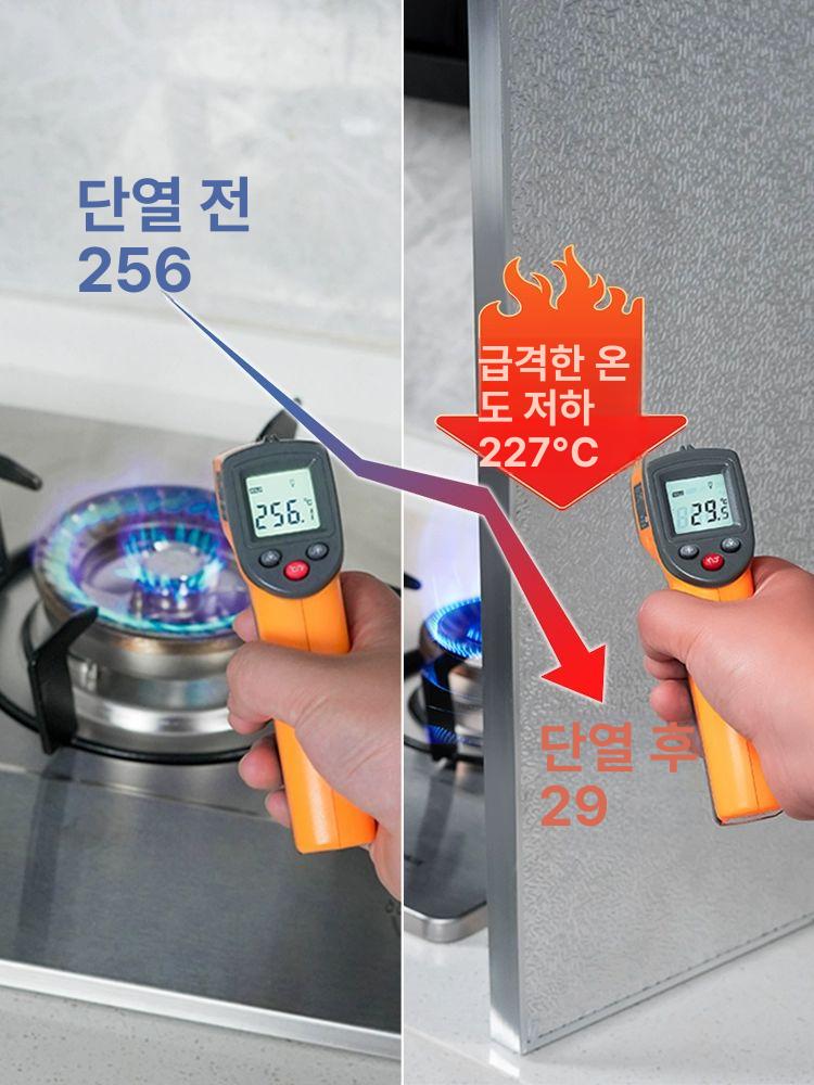 가스레인지 방열판 패드 열차단 접착형 테두리 고온 스테인레스 가스렌지 기름 대형 가리개 - 상세 이미지 2