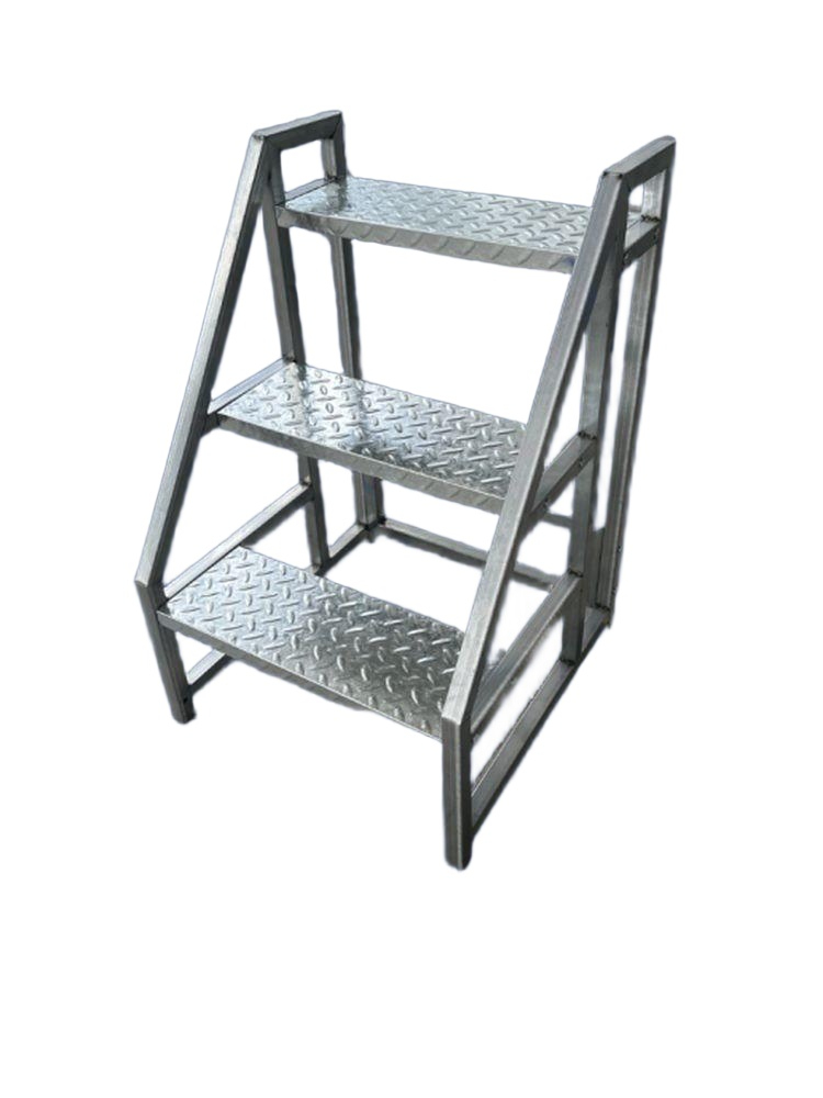 철계단 스텐 철제 4단 논슬립 작업대 우마 3단 80cm 46cm - 상품 이미지