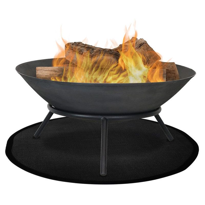 화로대 무쇠 불멍 주물팬 원형 캠프파이어 야외 바베큐 블랙 24인치(61 CM) - 상품 이미지