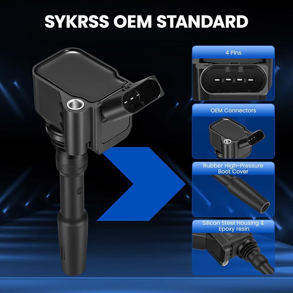 SYKRSS 4팩 06J905110G 점화 코일, 아우디 A3 /A4 /A6 /A7 /Q8 /Q7 /TT, 폭스바겐 GTI /R /SportWagen /Alltrack /Golf - 상세 이미지 2