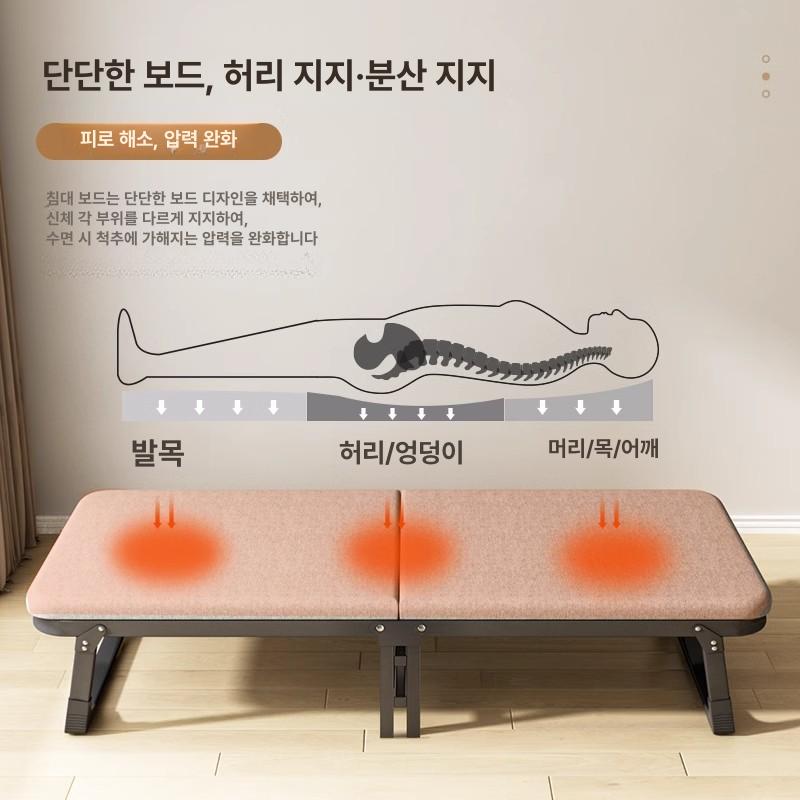 접이식 캠핑용 휴게실 이동식 간이침대 자취방 폴딩베드 범용 그레이 60 x 180 - 상세 이미지 3