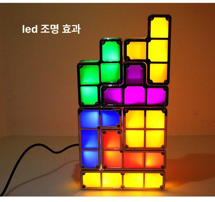 테트리스 led 조명 데스크테리어 퍼즐 블럭 게임 삽입 천장등 장식 원형 야외 인테리어 - 상세 이미지 5