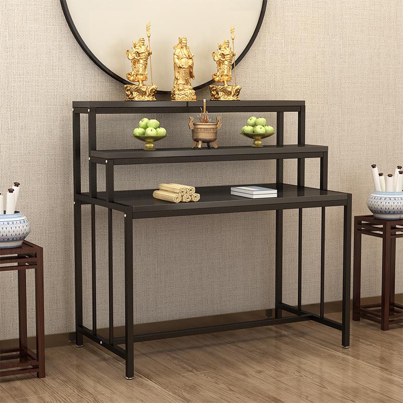 계단형 선반 수납장 시주함 불전함 캐비닛 법당 공탁대 3단 60 x 60x120 블랙 티크 - 상세 이미지 2