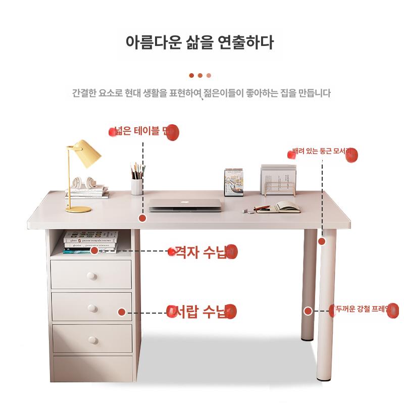 네일 작업대 테이블 선반 뷰티샵 데스크 시술대 네일샵 웜화이트 100cm 1도어 1서랍 A 1x1x1cm - 상세 이미지 4